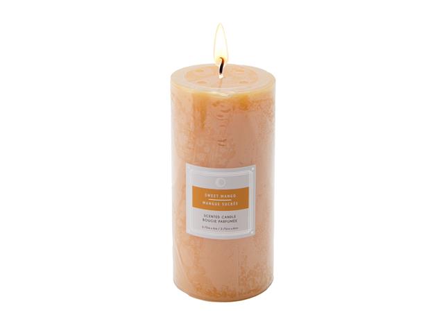 2.75" X 6" SCENTED PILLAR CANDLE (SWEET MANGO) (6/DISP)